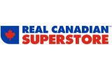 Logo of Real Canadian Superstore with distinctive maple leaf icon