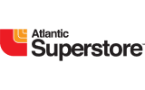 Atlantic Superstore logo with red and yellow motif on green background