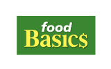 Food Basics logo with green background and yellow lettering