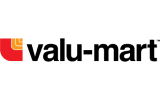 Valu-Mart logo with green text and orange quarter-circle design