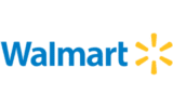 Walmart logo with blue text and yellow starburst on a green background.